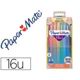 Papermate Rotulador Flair Original Punta Fibra Estuche Rigido 16 Unidades Colores Surtidos Precio: 23.50000048. SKU: B1BM2MSTC2