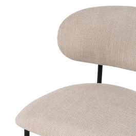 Silla Negro-Blanco Tejido-Metal Salón 50 X 54 X 73,50 cm