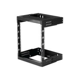 StarTech.com Rack de Pared Abierto 12U RK12WALLOA para Montaje en Pared, Profundidad Ajustable 12-20 Pulgadas, Carga 90 kg, 19", Acero Negro