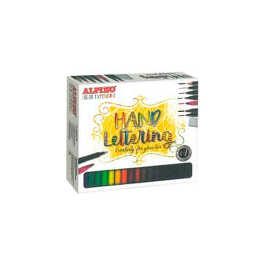 Alpino AR000701 Set Lettering Color Experience Rotuladores Pincel y Caligrafía con Lápiz y Goma para Iniciación