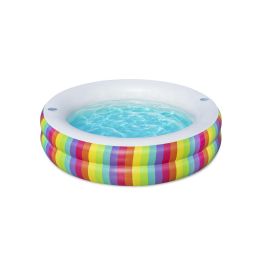 Bestway Piscina Infantil 2 Aros Arcoiris 206x206x51 cm +6 Años Jardin 54443