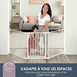 Dreambaby Discovery 3 Adapta Barrera de seguridad infantil extensible, de 74,5 cm a 1,95 m, robusta y fácil de instalar, Blanco