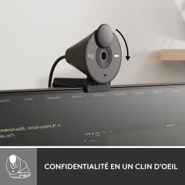 Logitech Brio 300 Full HD Webcam con confidencialidad, reducción de micro ruido, USB -C - Grafito