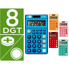 Liderpapel Calculadora xf14 Bolsillo 8 Dígitos Solar y Pila 115x65x8 mm Expositor 16 Unidades Colores Precio: 81.89000006. SKU: B18Z54T53J