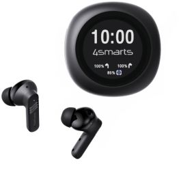4smarts SkyBuds Screen Pro ANC - Auriculares Inalámbricos TWS Bluetooth con Cancelación de Ruido - Negro