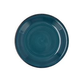 Quid Plato Postre Zafiro Vita Cerámico Azul 19 cm, 12 Unidades. Apto Microondas y Lavavajillas, Pintado a Mano.