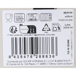 La Mediterranea Plato Postre Aelia Ø20 cm Monaco Brillo (12 Unidades)