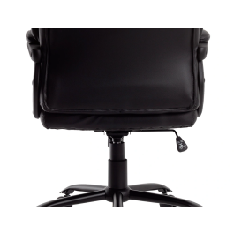 Q-connect Silla de Dirección Profesional, Respaldo Alto, Similpiel, Negro, Base Metálica, Ruedas Premium, Altura Max 1260 mm