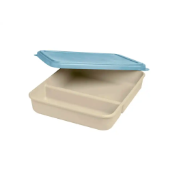 Exacompta Fiambrera Reutilizable 2 Compartimentos 25x21x5 cm Tapa Azul