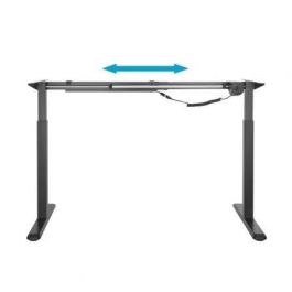 AISENS DF01B-079 Estructura Regulable Escritorio Eléctrico 2 Patas, Altura 73-123cm, Ancho 100-160cm, Acero Negro, 80kg