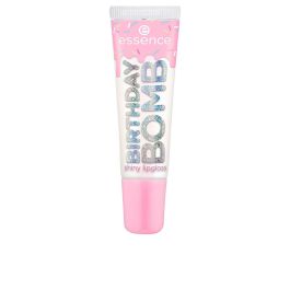 Essence Brillo de Labios BIRTHDAY BOMB #01-Cake My Day Lechoso Translúcido con Destellos Rosas Aroma Pastel 10 ml