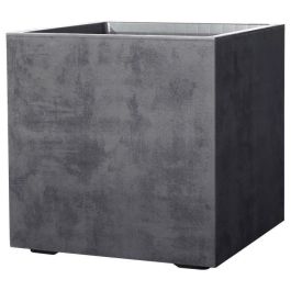 Maceta Cubo - DEROMA - Millennium R - Antracita - Con reserva de agua - Ruedas - 49 cm