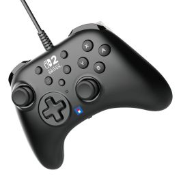 Hori Horipad Mando con Cable para Nintendo Switch y Switch 2, Botón C y Botones Traseros Programables, Negro