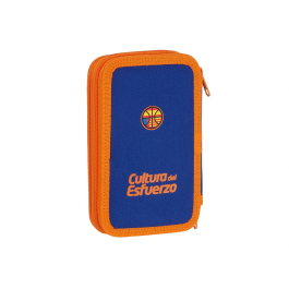 Plumier Doble Valencia Basket M854 Azul Naranja 12.5 x 19.5 x 4 cm (28 piezas)