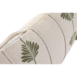 DKD Home Decor Cojín Boho Crudo Verde 50 x 30 cm Algodón con Cremallera (2 Unidades)