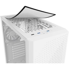Sharkoon VS9 RGB Caja para PC Gaming de Tipo Torre Midi con Iluminación RGB Integrada y Ventiladores Preinstalados, Color Blanco