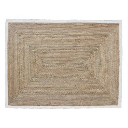 DKD Home Decor Alfombra Scandi Marrón Claro Blanco 180x120 cm Yute Algodón Poliéster Natural Decoración Hogar Precio: 63.50000019. SKU: S3027270