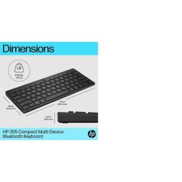 HP 355 Compact Multi Teclado Inalámbrico Bluetooth Multipunto para Escritorio y Portátil, Diseño Compacto y Cómodo