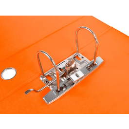 Liderpapel Archivador de Palanca A4 Filing System Forrado Naranja Lomo 80mm con Caja y Compresor Metálico