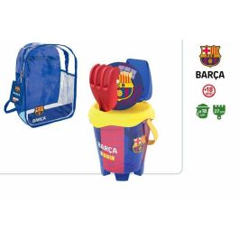 Color Baby Mochila Cubo Playa Castillo Barcelona Diámetro 18cm con Rastrillo, Pala y Balón 13cm