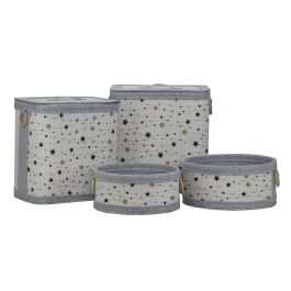 Cesta Ropa DKD Home Decor Blanco Gris 31 x 42 x 41 cm Set de 4