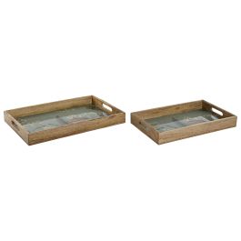 Bandeja Alpino DKD Home Decor Azul Natural 27 x 5.5 x 43.5 cm Set de 2 Precio: 31.9319. SKU: B19LDYP54A