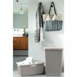 Curver Cofre de Lavandería Yute 58 L - Beige para Ropa Sucia y Almacenamiento del Hogar