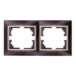 Solera Marco para 2 elementos horizontal negro y aro perla 154x81x10mm serie Europa ERP72NU Precio: 6.50000021. SKU: S7906930