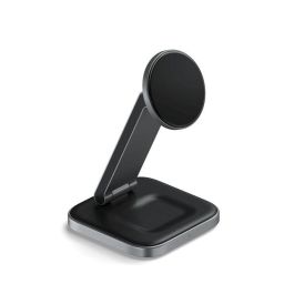 Satechi Soporte Carga Inalámbrica Qi2 Plegable 2 en 1 para iPhone y AirPods con Carga Rápida 15W
