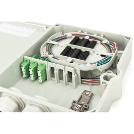 Digitus FTTH Box OS2 12 Fibras LC/APC - Carcasa de Conexión para Montaje, Blanco