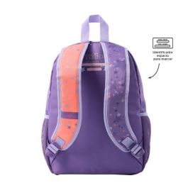 Totto Mochila Morral Star Cat M MJ04STC002-2410-4Q8M Morado Niña Poliester Estampado Satín Funcional