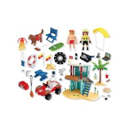 PLAYMOBIL 71903 Torre de Vigilancia con Coche de Playa y Perro de Rescate – Set de Juguete con Buggy para Niños