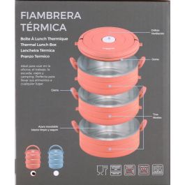 Thermosport Fiambrera Plástico Acero 0.6L - Dimensiones: 15.6 cm Ancho x 18 cm Alto x 15.3 cm Largo (6 Unidades)
