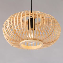 Lámpara Colgante Deo SKD-P80112 Ratán Natural, Estilo Boho-chic, Casquillo E27. Ideal para Bombillas LED CCT/RGB