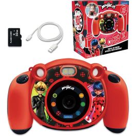 LEXIBOOK Cámara Digital Prodigiosa Ladybug Pantalla LCD 2" HD 1920x1080 Tarjeta SD 32GB Batería 400mAh Cable USB-C