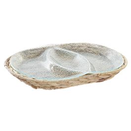 DKD Home Decor Bandeja Transparente Natural Cristal y Fibra 25 x 4 x 38 cm Precio: 13.50000025. SKU: S3037344