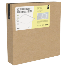 BX3 LIGHT Pack de 10 Paneles LED 40W 60x60 cm Marco Luminoso, 3600 Lm 6000K, para Techo Desmontable, BX3-LPF-6060-40W-CW