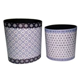 DKD Home Decor Papelera Sixties Azul Blanco 23 x 35.3 x 31.5 cm Set de 2 Precio: 21.36618. SKU: S3031708
