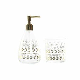 Baño Glam DKD Home Decor Dorado 9 x 18 x 9 cm Set de 2