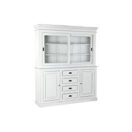 DKD Home Decor Vitrina Romántico Blanco de Madera de Mango y Cristal con 4 Puertas, 4 Cajones, 4 Estanterías, Desmontable 170x200x45 cm DKD Home Decor Vitrina Romántico Blanco de Madera de Mango y Cristal con 4 Puertas, 4 Cajones, 4 Estanterías, Desmontable 170x200x45 cm