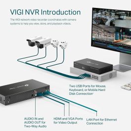 TP-Link VIGI NVR1008H Grabadora de vídeo en red 8 canales Full HD 1080p, 1U Negro