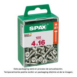 Spax 4201010400162 Tornillo para Madera, Cabeza Redonda Wirox, 4.0x16mm, Rosca Completa, T-star Plus, 4Cut, Caja 100 Unidades Precio: 4.49999968. SKU: S7913829