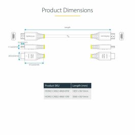 Cable USB Startech HDMI2-CABLE-4K60-10W Blanco 3 m