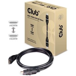 Club3D Cable HDMI 2.0 A a A Giratorio 360°, 4K 60Hz UHD, 2 Metros, Negro