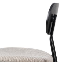 Silla Negro-Blanco Tejido-Metal Salón 49 X 53 X 80 cm