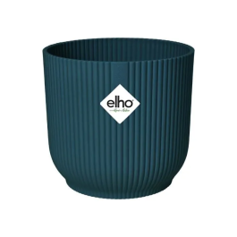 Elho Vibes Fold Macetero Redondo con Ruedas 35 Azul Ø 35 x H 32 cm Interior 100% Reciclado ELH8711904494759