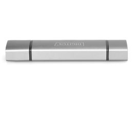 Digitus Dual Card Reader Hub USB-C USB 3.0 para tarjetas SD y Micro SD, OTG, Aluminio, 5000 Mbit/s
