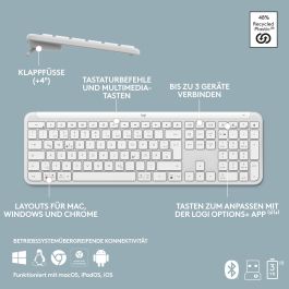 Logitech SIGNATURE SLIM COMBO MK950 OFF Teclado y Ratón Inalámbrico Bluetooth RF QWERTZ Español Blanco