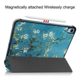 CoreParts For Apple iPad 10th Gen 10.9-inch (2022) Tri-fold Caster Hard Shell Cover with Auto Wake Function - Blossom Style