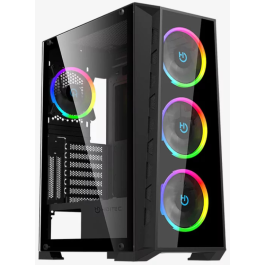 Hiditec MH12 Chasis Torre PC Gaming Negro E-ATX ATX USB-C ARGB Iluminación Ventana Lateral Cristal Templado Filtro Antipolvo Precio: 78.99000032. SKU: B1BT728TVF